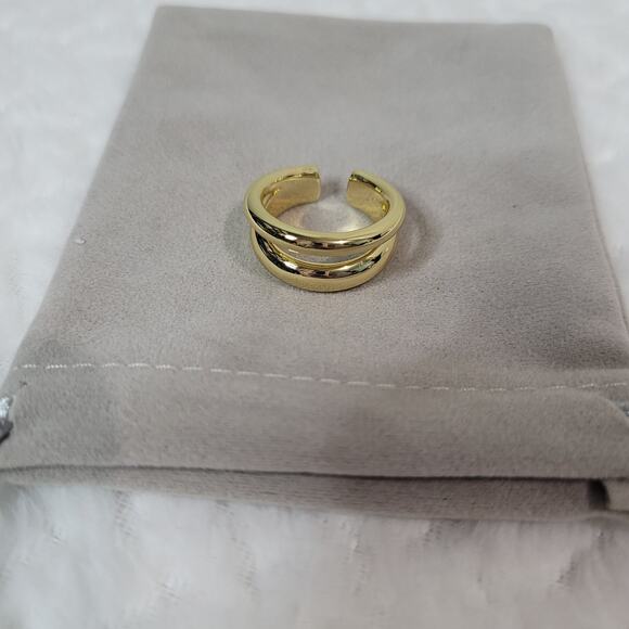 LOREN STEWART × CURATEUR Women’s Gold Deux Open Band Ring Size 7 - Picture 2 of 6